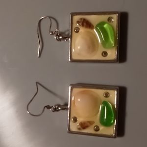 Sea glass & shells at the beach. Hand crafted silver.